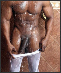 Huge Black Guy - Huge black dick in the bathroom, naked...